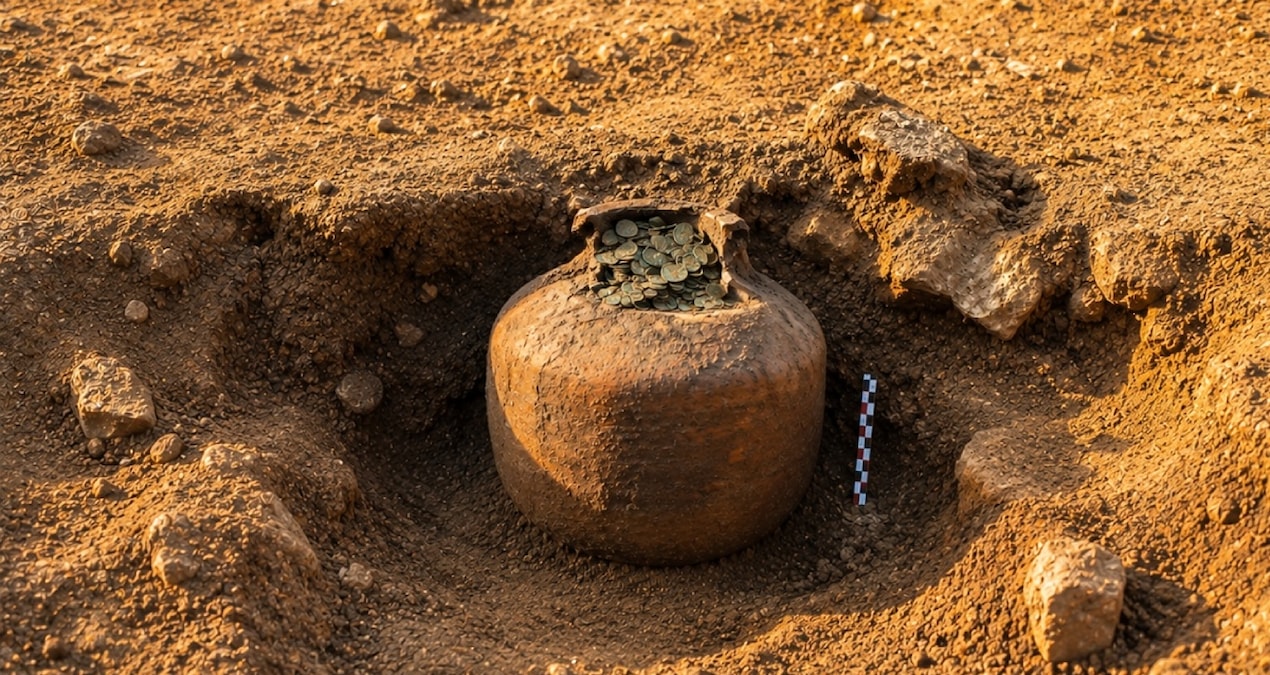 Exactly 40 thousand coins were found in the jar buried in the ground - News