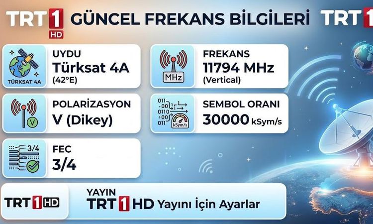 TRT 1 TÜRKSAT frekansı ne, TRT 1 nasıl ayarlanır (UEFA Şampiyonlar Ligi)?