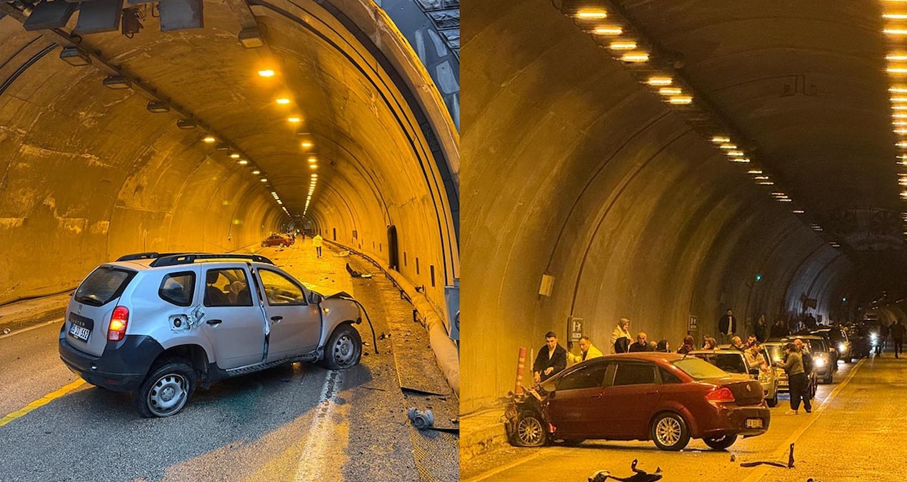 Gündemden Son Bilgiler: Tünel girişinde iki otomobil çarpıştı, 7 yaralı - Haberleri