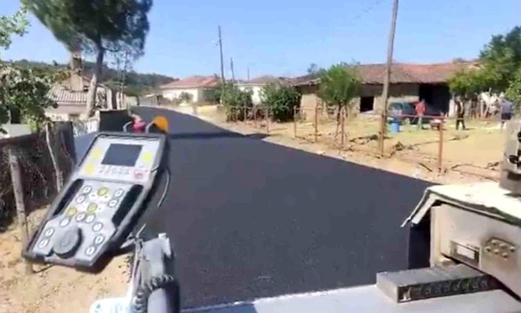 Hot Asphalt Paving Continues Unabated on Yenice Village Roads